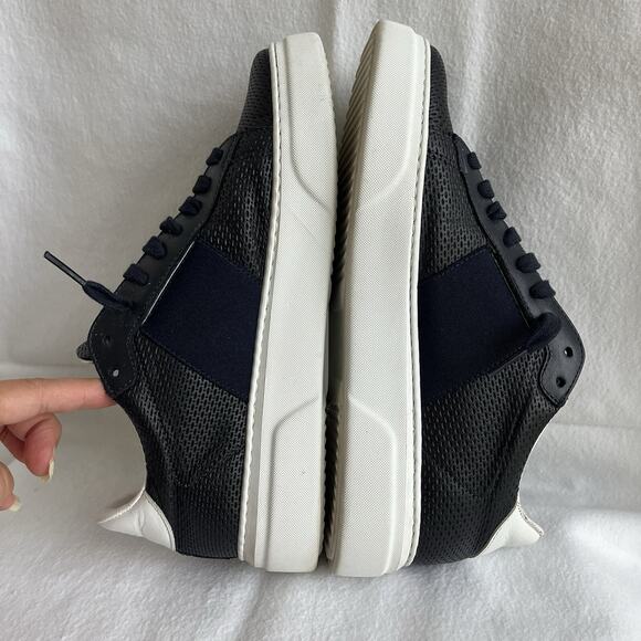 M.Gemi made in Italy black perforated sneaker leather upper & lining IT38/US7.5 - Picture 5 of 12